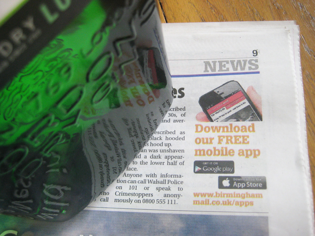'Download our app' advertisment for Birmingham Mail newspaper